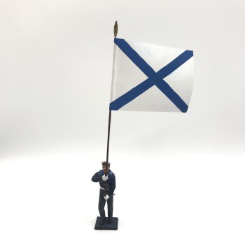Статуэтка "Моряк с Андреевским флагом ВМФ России" из олова (6 см)